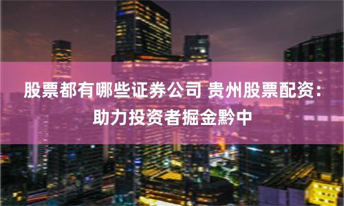 股票都有哪些证券公司 贵州股票配资：助力投资者掘金黔中